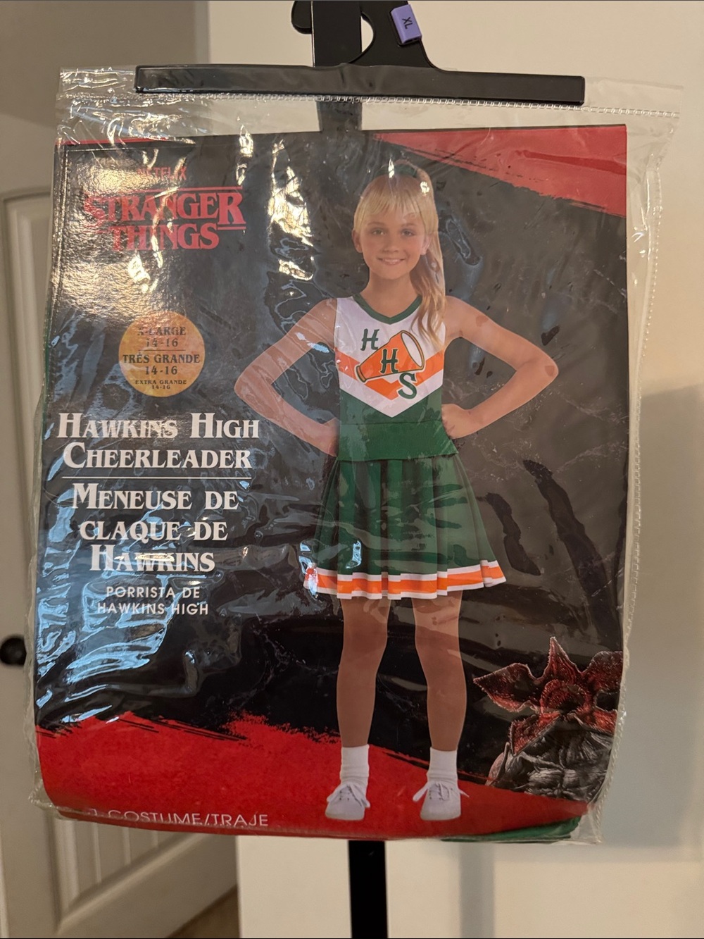 Child’s XL Stranger Things Hawkins High School Cheerleader costume.  New In Bag